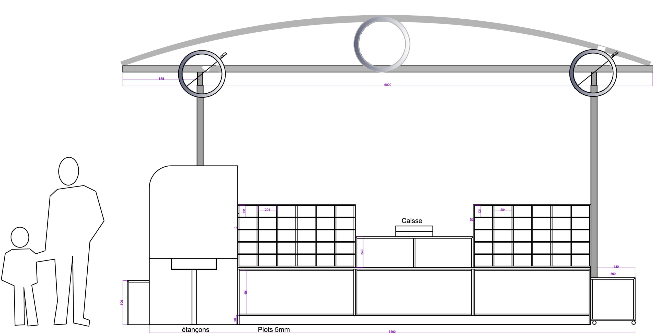 Plans stand haribo - Réalisation Architecte d'intérieur PACA