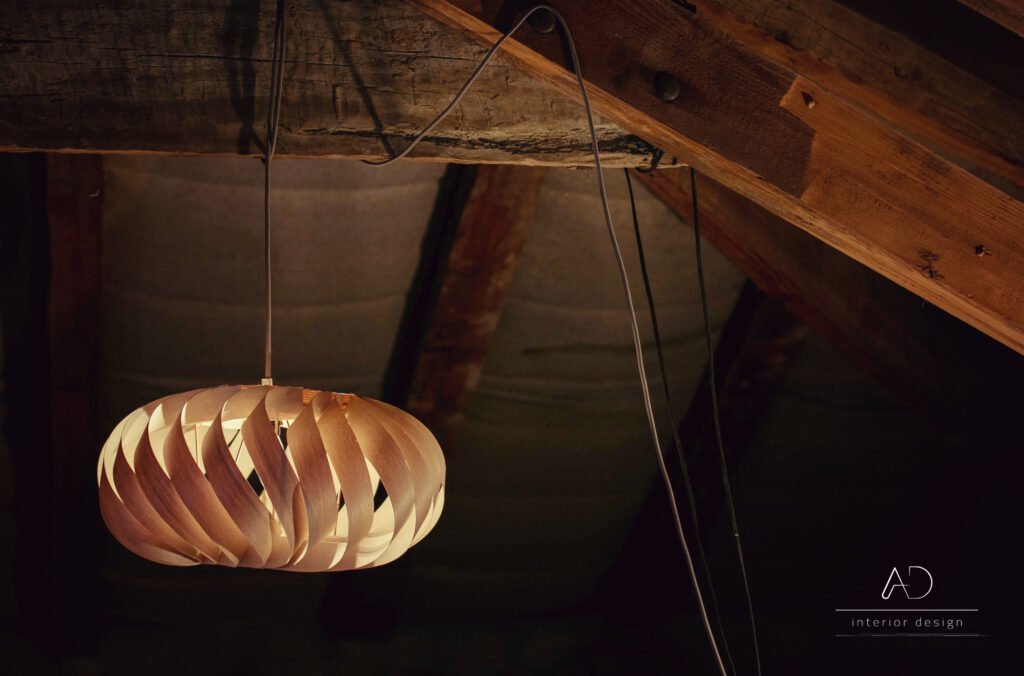 Lustre bois - Réalisation Architecte d'intérieur PACA