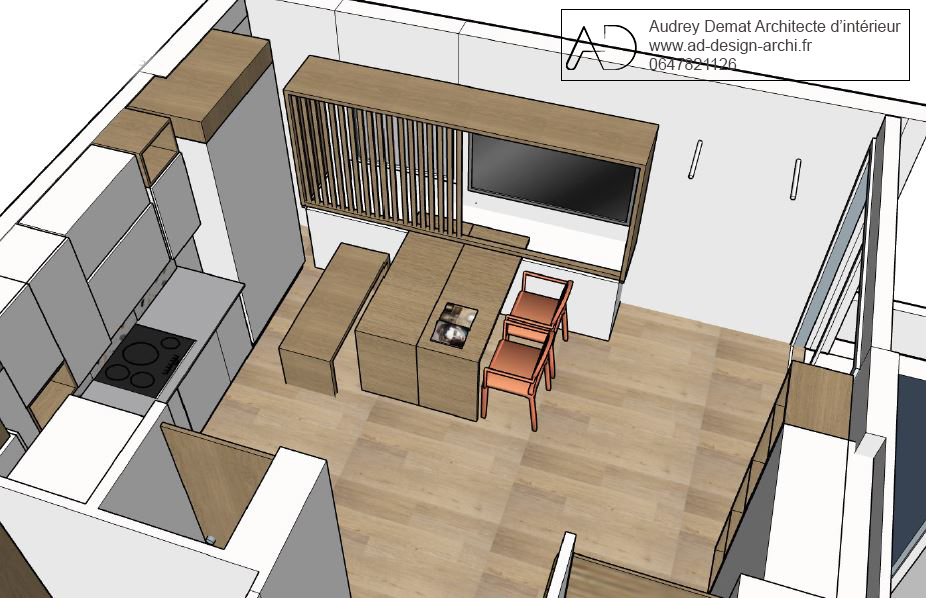 Vue 3d 2 - Réalisation Architecte d'intérieur PACA